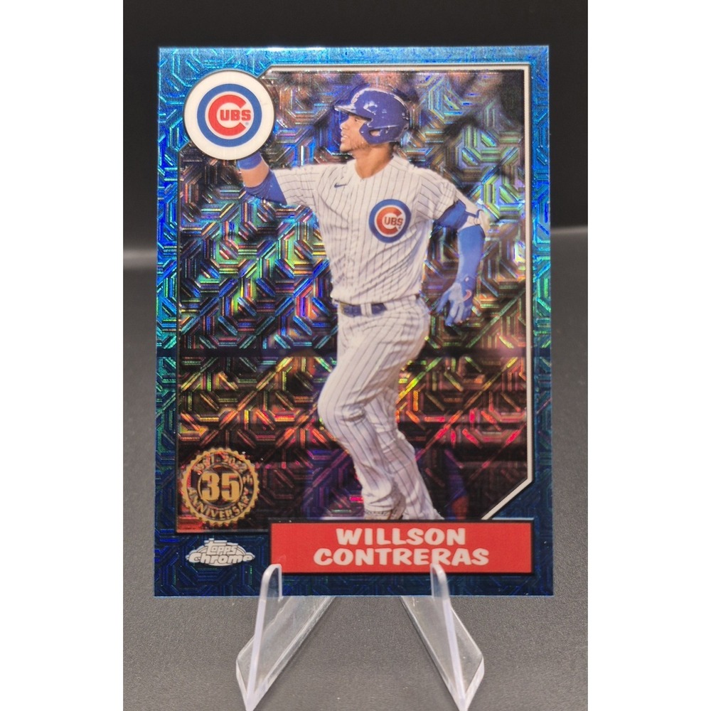 2022 Topps Willson Contreras #T87C2-8 35th Anniversary Blue Mojo /150 Cubs